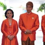 Presiden Joko Widodo beserta istri dan kedua putranya